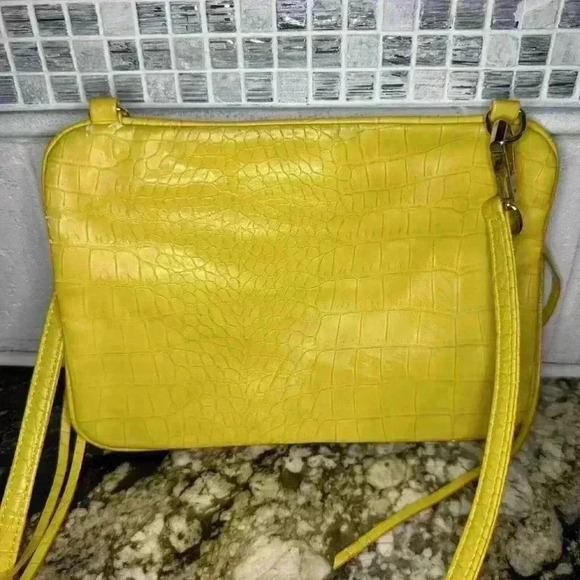 Minkette by Rebecca Minkoff, Yellow, Zipper Crossbody Bag! See Description! - Picture 6 of 12
